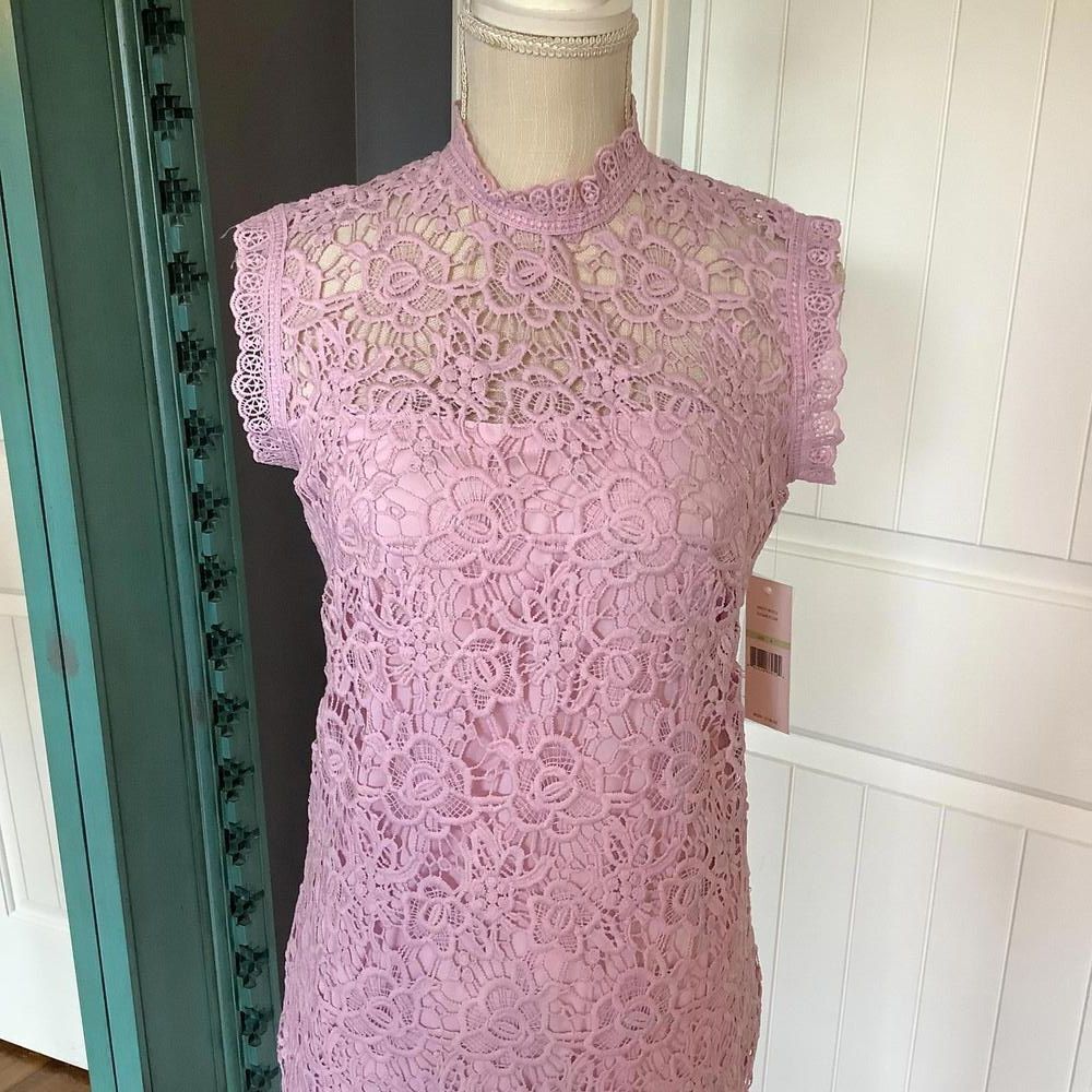 NWT Nanette Lepore Beautiful Sugar Plum Floral Lace Dress - Picture 2 of 8
